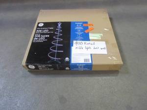 lot 834 image: GE 7-ft Motion Spiral Rope Light Tree 306 LED Lights 8 Functions, Multi Color 847967