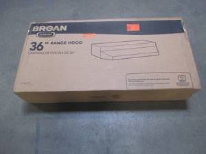 lot 839 image: Broan 42000 Series 36 in. Under Cabinet Range Hood with Light in in Black 423623
