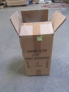 lot 843 image: Hydro Crunch 4 in. x 12 in. Carbon Charcoal Air Filter with Flange 190 CFM Exhaust for Indoor Garden Ventialtion D940002500