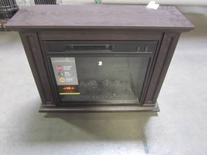 lot 847 image: Greentouch 33-in W Smoked Chestnut Infrared Quartz Electric Fireplace 1409FM-23-248