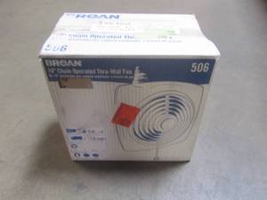 lot 852 image: Broan 470 CFM Wall Chain-Operated Exhaust Bath Fan 506