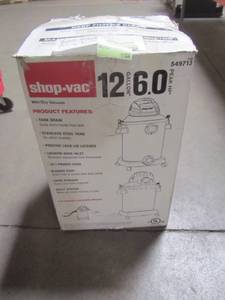 lot 855 image: Shop-Vac 12-Gal 6 Peak HP Stainless Steel WetDry Corded 5926211