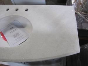 lot 214 image: Home Decorators Collection Hampton Harbor 45 in. W x 22 in. D Bath Vanity in Dove Grey with Natural Marble Vanity Top in White 5459200270