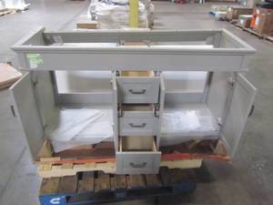 lot 410 image: Foremost Ashburn 60 in. W x 21.75 in. D Vanity Cabinet in Grey ASGRA6021D