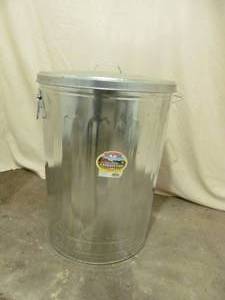 galvanized trash can