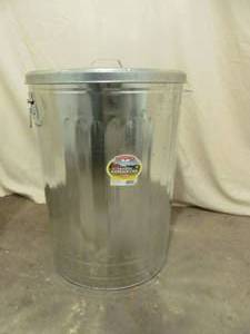 galvanized trash can