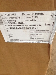 WHOLESALE PALLET OF HAMPTON BAY CABINETS (SEE PICS) RETAIL VALUE APPROX  $1000