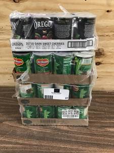 Mixed Lot 3 Cases Del Monte Cut Green Beans, 1 Case Oregon Dark Sweet Cherries