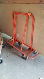 lot 152 image: Orange Steel Material Cart