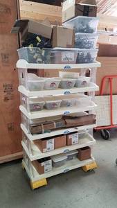 lot 161 image: Shelf and Contents - Large Inventory of Peg hooks  Slat Wall Hooks and More