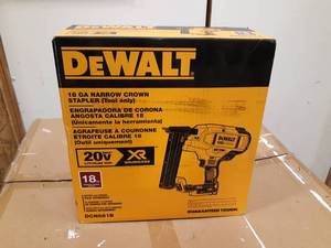 lot 186 image: New in Box DeWalt 20V 18 Gauge Narrow Crown Stapler - Tool Only