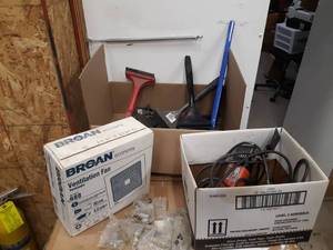 lot 193 image: Multi-Master Oscillating Tool (Works), Broan Ventilation Fan and More  Assorted Cabinet Locks