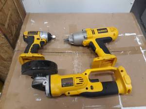 lot 259 image: (2) DeWalt 18V 12 Impact , 4-12 Angle Grinder - No Batteries or Charger