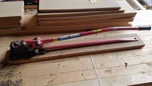 lot 176 image: HK Porter Rebar Cutter and Bender - Mounted on Board