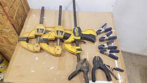 lot 268 image: (3) Quick Clamps and (7) Spring Clamps