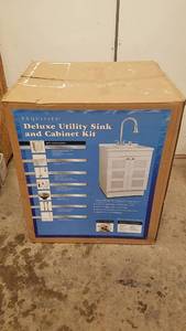 lot 272 image: New in Box Exquisite Laundry  Utility Sink Cabinet Kit