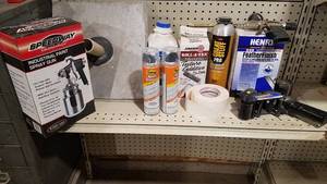lot 293 image: Lot of Pneumatic Spray Gun, Drywall Tools and Ceiling Texture Products
