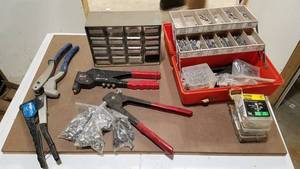 lot 321 image: Huge Lot of Rivets, Rivet Guns and Nut Setter