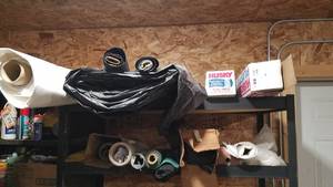 lot 376 image: 2 Shelves of Assorted Plastic Sheeting, Some Reinforced
