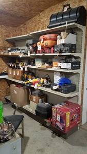 lot 389 image: Steel and Pegboard Shelving 8 Wide and 7 Tall
