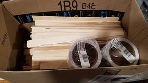 lot 400 image: Large Lot of Wood Paint Stir Sticks and Labels