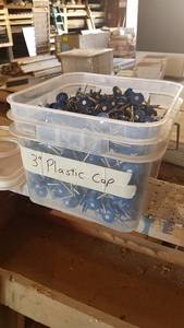 lot 43 image: Bucket of 3 Plastic Cap Nails