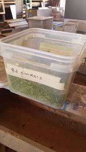 lot 55 image: Bucket of 8d Sinker Nails