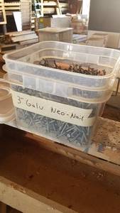 lot 56 image: Bucket of 3 Galvanized Neo-Nails