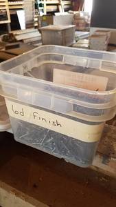 lot 68 image: Bucket of 6d Bright Finish Nails