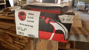 lot 92 image: 50 LB Box 8d 2-38 Vinyl Sinker Nails