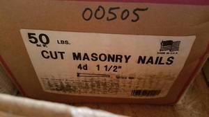 lot 99 image: 50 LB Box 4d Cut Masonry Nails 1-12