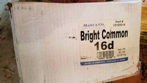 lot 101 image: 50 LB 16d Bright Common Nails