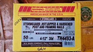 lot 93 image: 50 LB Stormguard Hot Dipped and Hardened Post and Framing Nails 4-12 (30d)