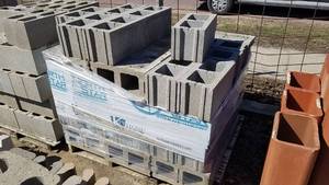 lot 127 image: Pallet of 66 Hollow Core Cinder Blocks