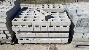 lot 134 image: Pallet of 107 Half Hollow Cinder Block