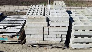 lot 135 image: Pallet of 168 4 Half Hollow Cinder Blocks