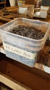 lot 50 image: Bucket of 3d Glavanized Box Nails