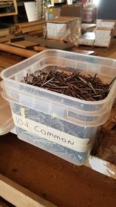 lot 73 image: Bucket of 10d Common Nails