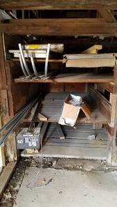 lot 192 image: Huge Lot of Garage Door Panels, Opener, Rails and Eyes