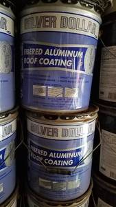 lot 198 image: (2) 5 Gallon Buckets Silver Dollar Fibered Aluminum Roof Coating
