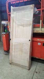lot 363 image: Bayer Solid Wood Door W Casing and Trim - Left Hand