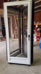 lot 438 image: Display 32 Glass Storm Door Complete w Handle and Closer
