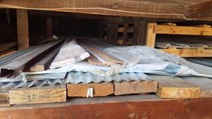 lot 483 image: 10 White Pro-Rib Steel Siding  Roofing , Lumber  More on Shelf