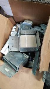 lot 600 image: Large Box of Misc. Hangers, Plates and More
