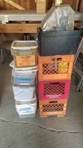 lot 284 image: Large Lot of Square Buckets and Milk Crates