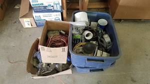 lot 303 image: (4) Boxes of Misc. Electrical Parts and More