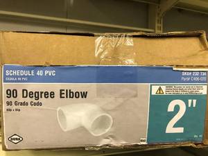Schedule 40 PVC, 90Deg Elbow