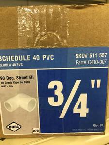 Schedule 40 PVC, 90 Deg Street Elbow
