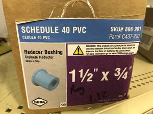 Schedule 40 PVC, Reducer Bushing