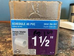 Schedule 40 PVC Female Adapter